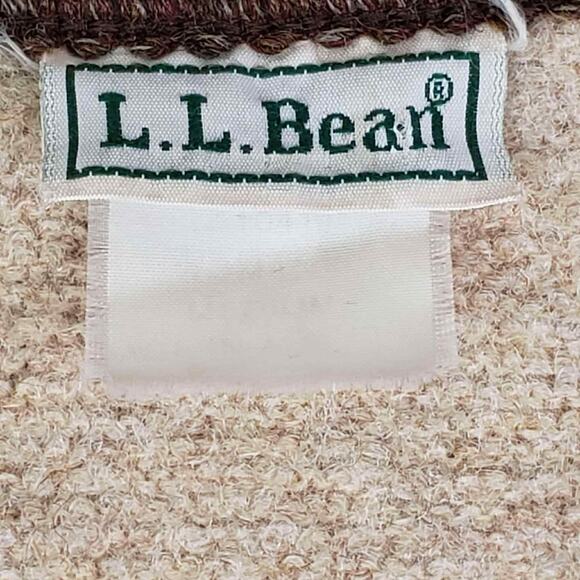 LL Bean Cardigan Coatigan Boiled Heavy Wool Metal Buttons Beige Women’s Medium ? - Picture 7 of 9